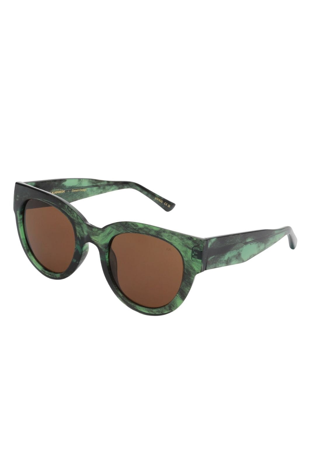 A. Kjærbede - Lilly KL2215 - Green Marble Transparent Solbriller 
