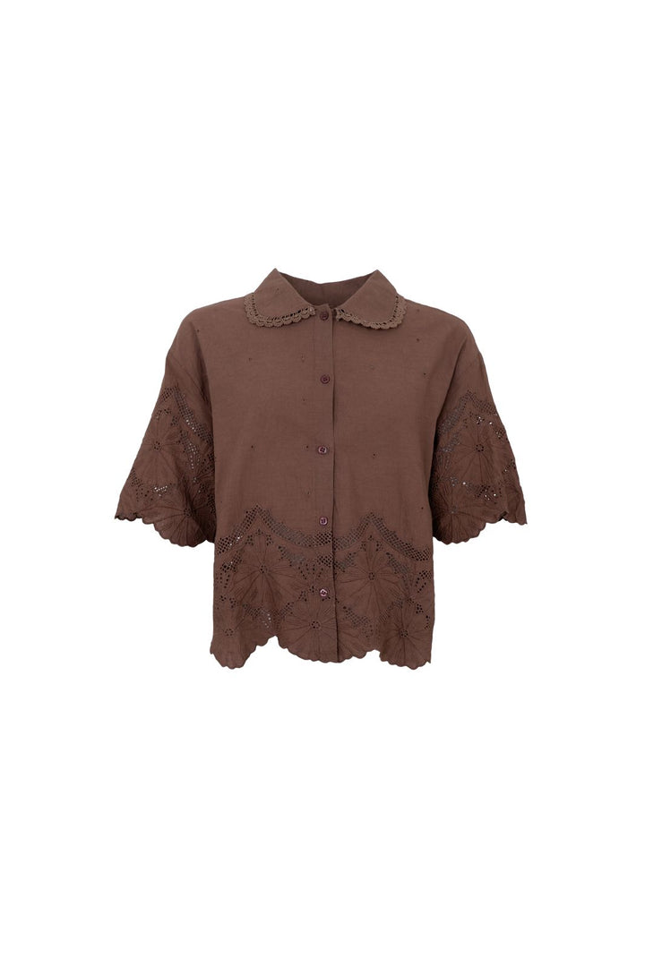 Black Colour - Bcagneta Lace Blouse 41135 - Espresso