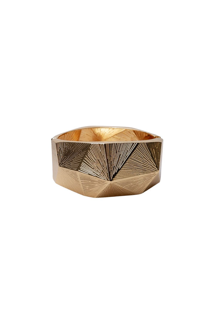 Black Colour - Bccone Bangle 4521 - Golden Coloured