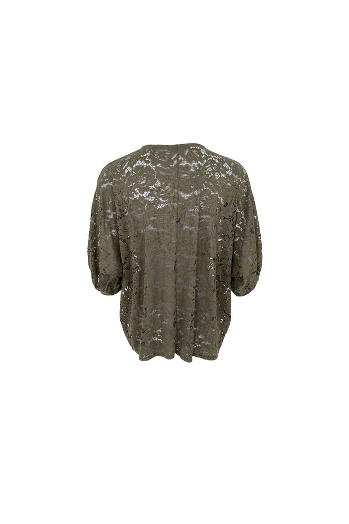 Black Colour - Bcdebbie Lace Blouse 41082 - Army