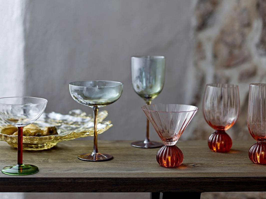 Bloomingville - Taurin Champagneglas, Rosa, Glas 82072787 - Rose