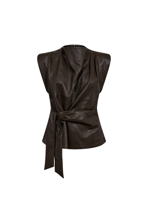 Co´Couture - Gittcc Pleat Top 35958 - 145 - Dark Brown