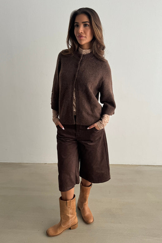 Continue - Anna Knit 15070 - Brown Strikbluser 
