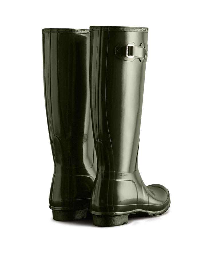 Hunter - Womens Original Tall Gloss Boot Wft1000rgldov - Dark Olive Gummistøvler 