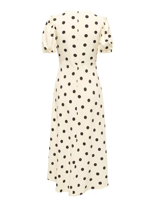 JDY - Jdyaya S/S Midi Dress Dia - 5056548 Whitecap Gray Chocolate Torte Dot Kjoler 