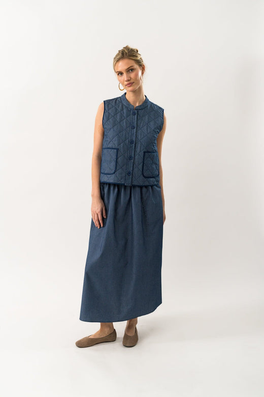 Lollys Laundry - Akanell Maxi Skirt 90060-2074 - 23 - Dark Blue Nederdele 