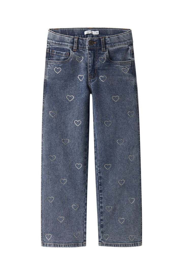 Name It - Nkfrose Wide Rhinestone Jeans 4417-Im T - 4912053 Denim Blue Rhinestone Bows