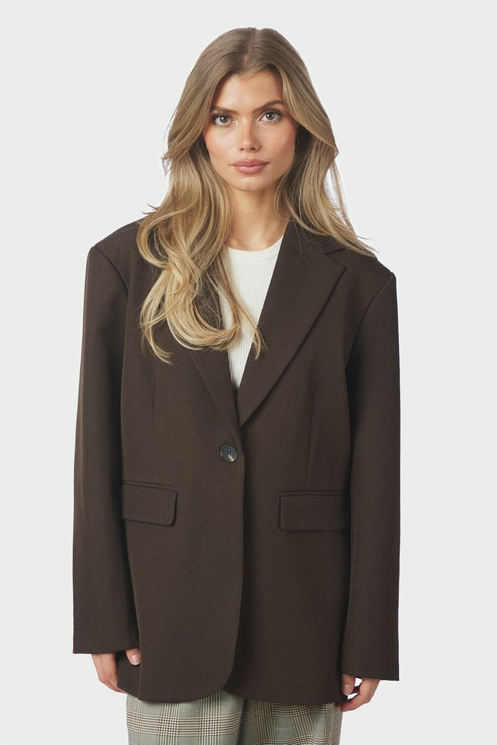 Neo Noir - Aarielle Structure Blazer 168202 - 676 - Dark Brown