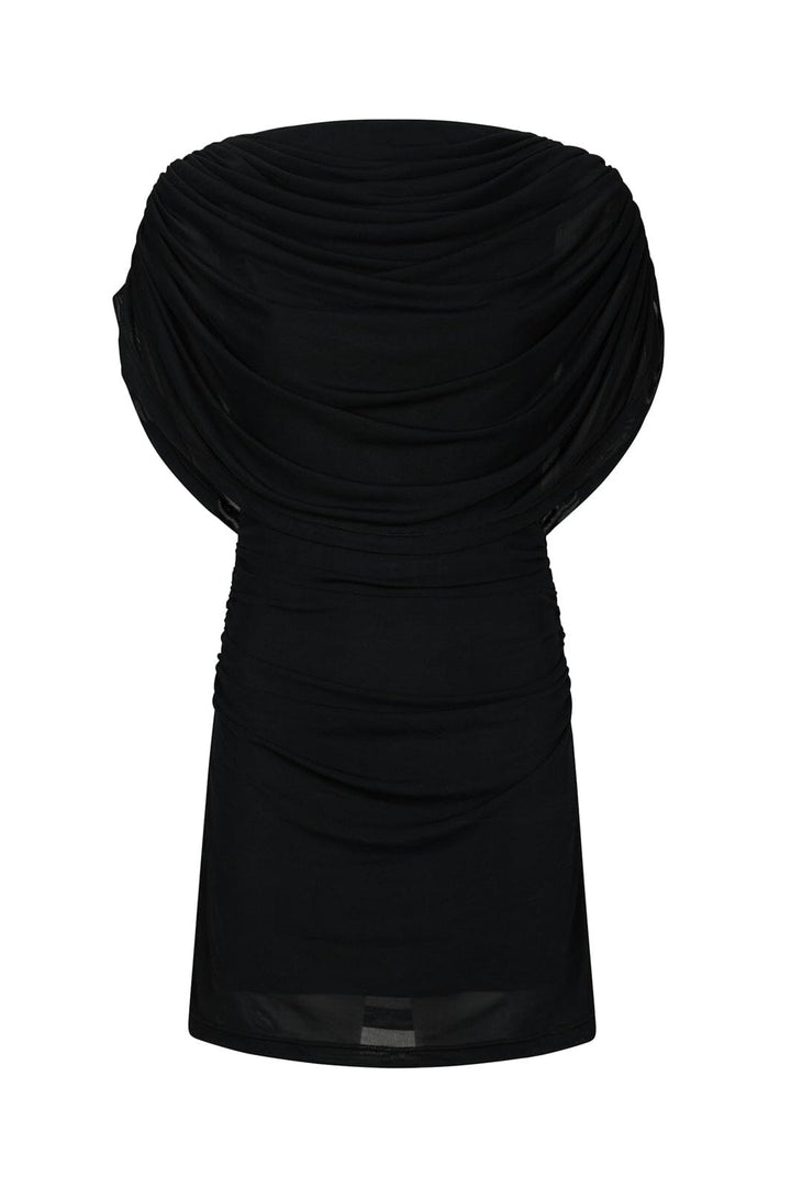 Neo Noir - Mottuna Drapy Mesh Dress 167475 - 100 - Black