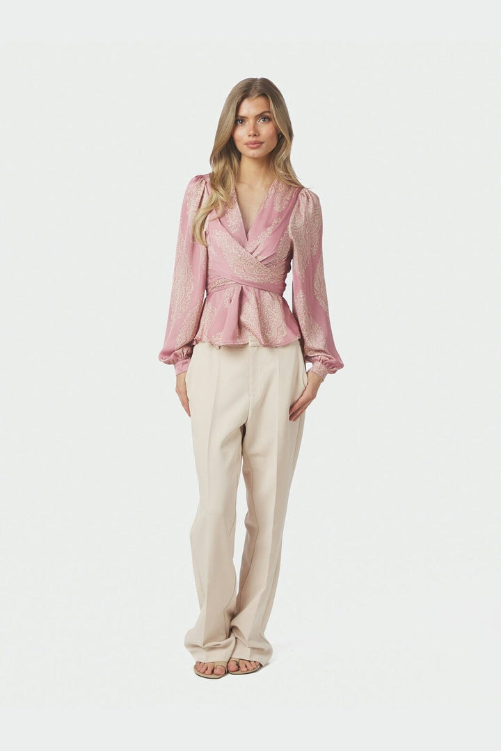 Neo Noir - Rista Paisley Drop Blouse 166208 - 823 - Evening Rose