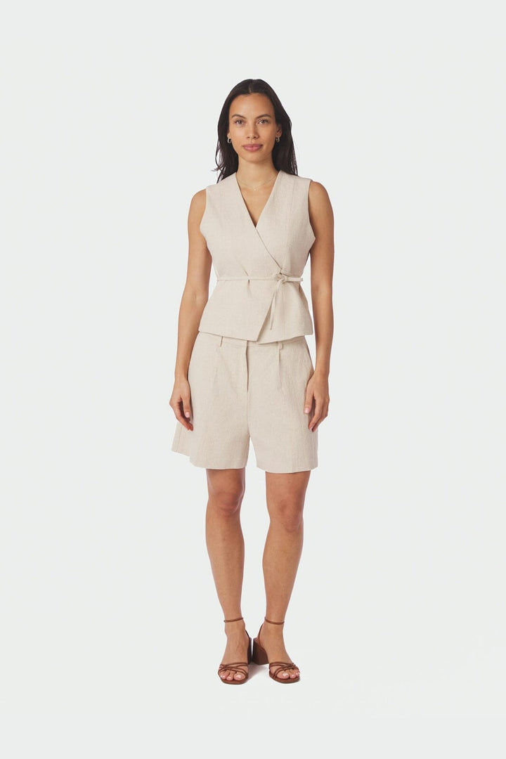 Neo Noir - Samara Ramie Waistcoat 165105 - 815 - Natural