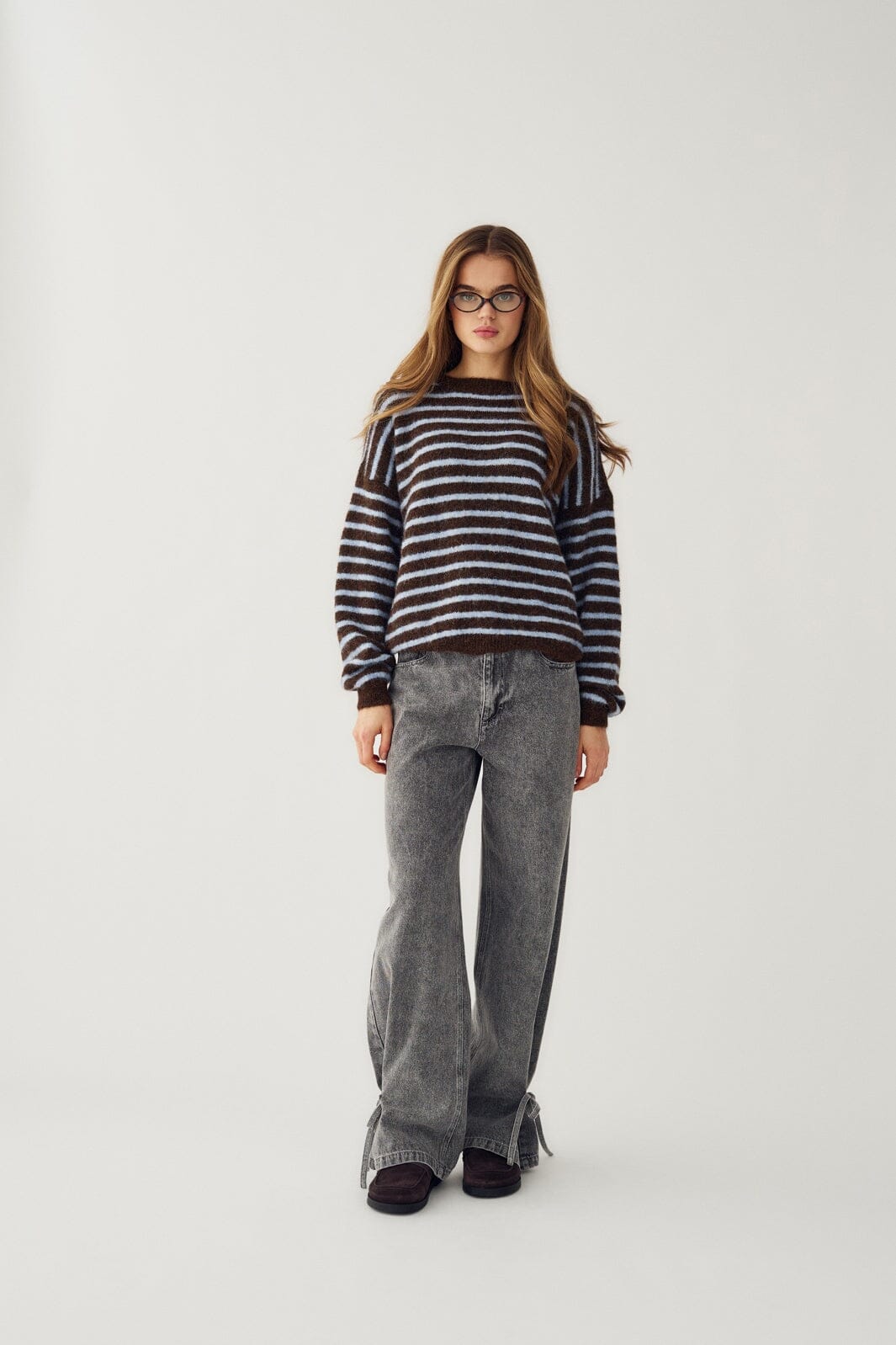 Noella - N-Mafalda Knit 16570001 - 1351 - Brown Blue Stripe