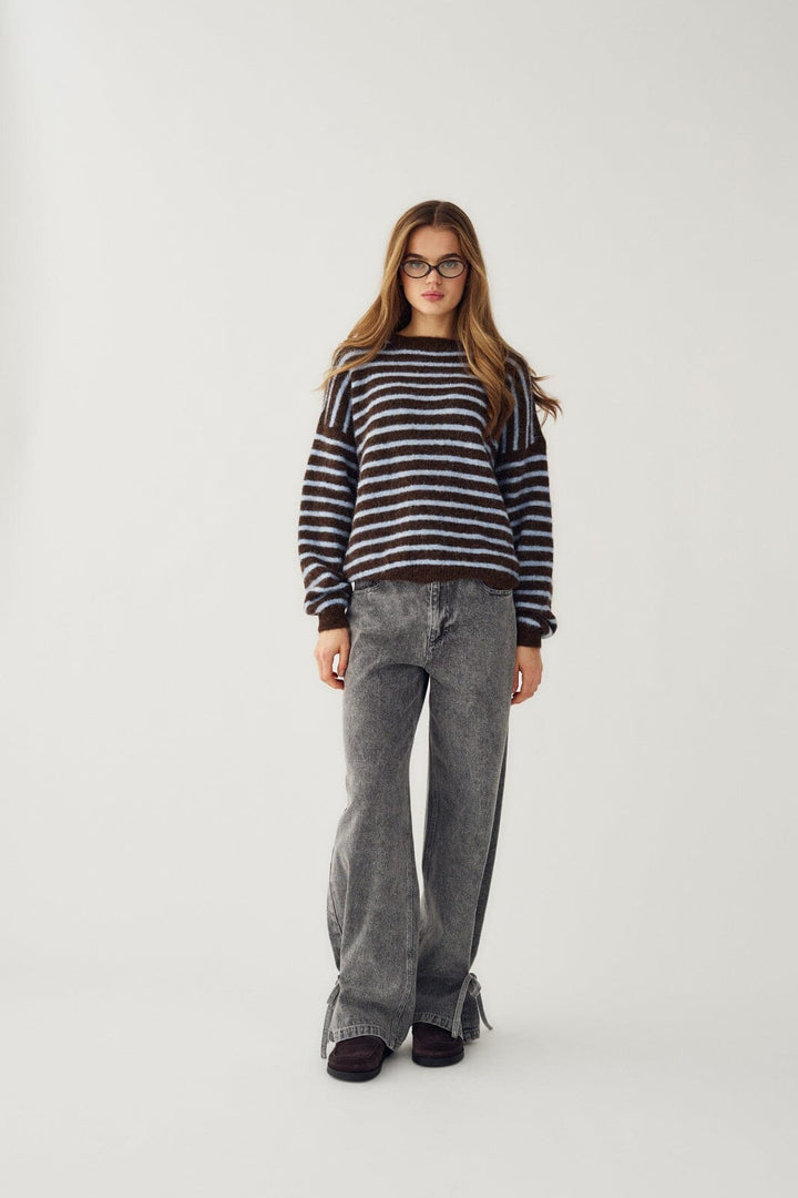 Noella - N-Mafalda Knit 16570001 - 1351 - Brown Blue Stripe