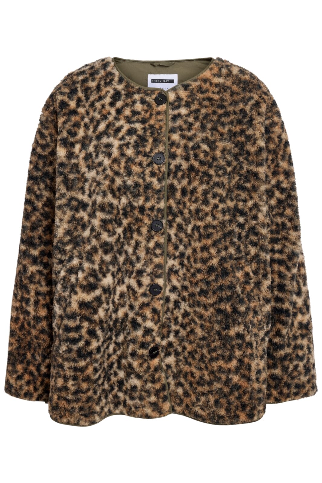Noisy May - Nmfeline Loose Teddy Jacket Fwd - 4887284 Birch Leo Jakker 