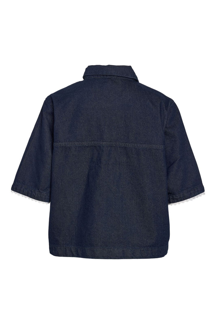 Noisy May - Nmindie 2/4 Denim Lace Shirt Db - 4952006 Dark Blue Denim