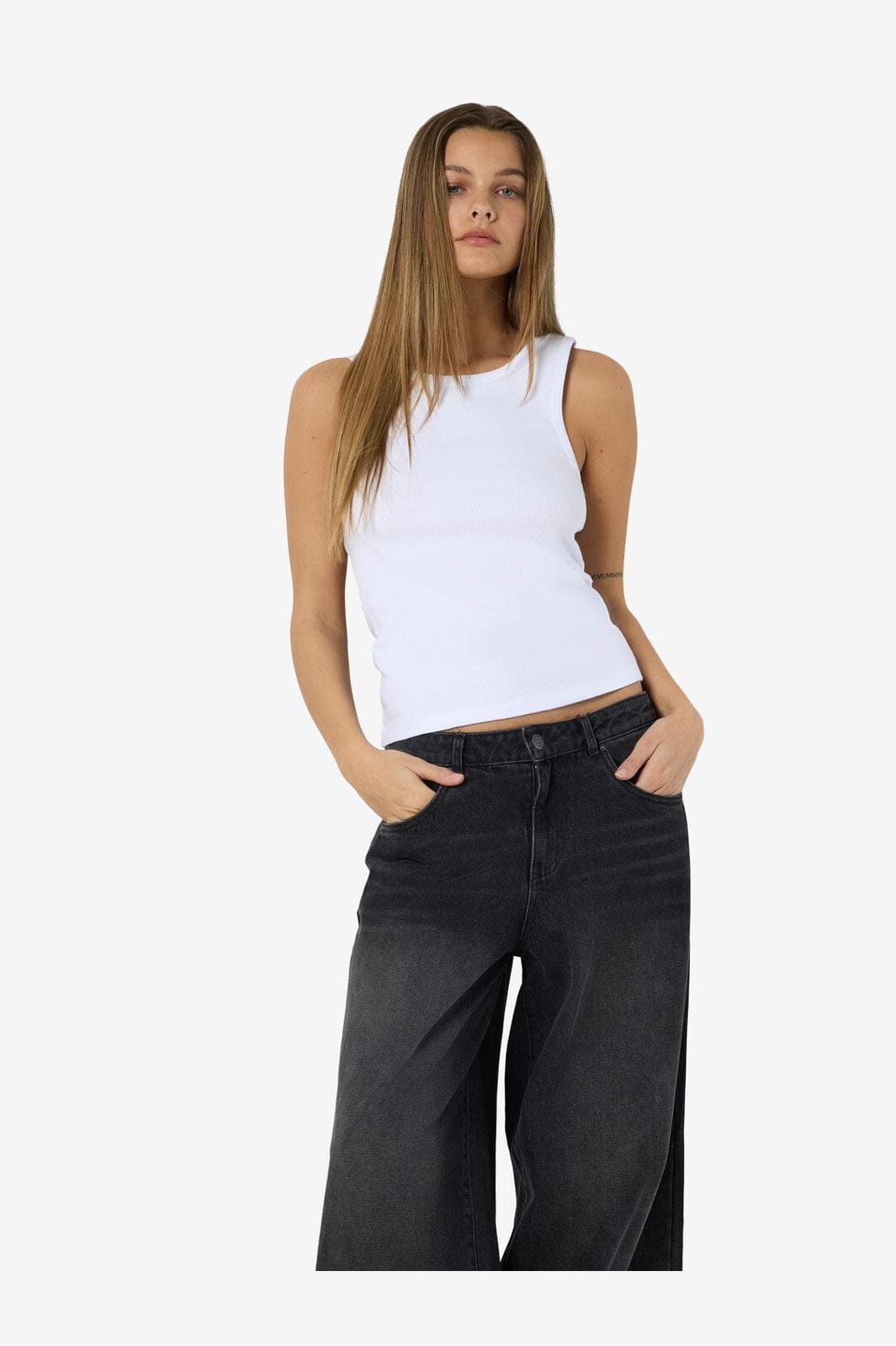 Noisy May - Nmmaya S/L Regular Tank Top - 4698569 Bright White