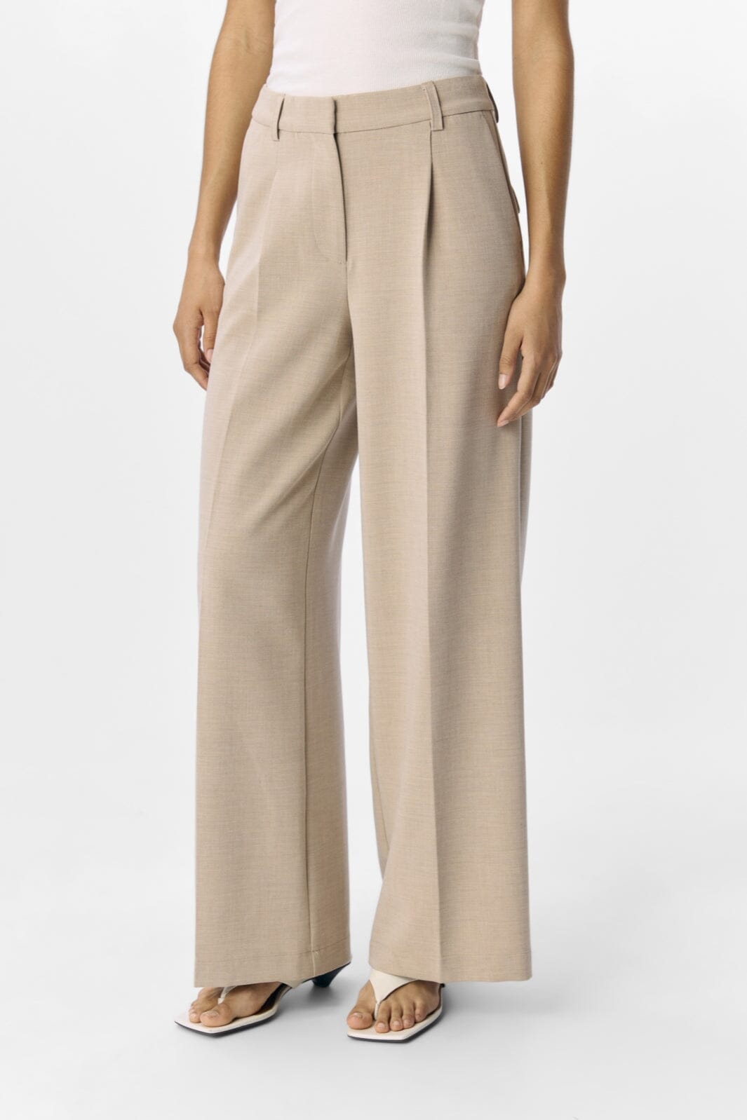 Object - Objivy Wide Pant - 4789059 Tannin Melange