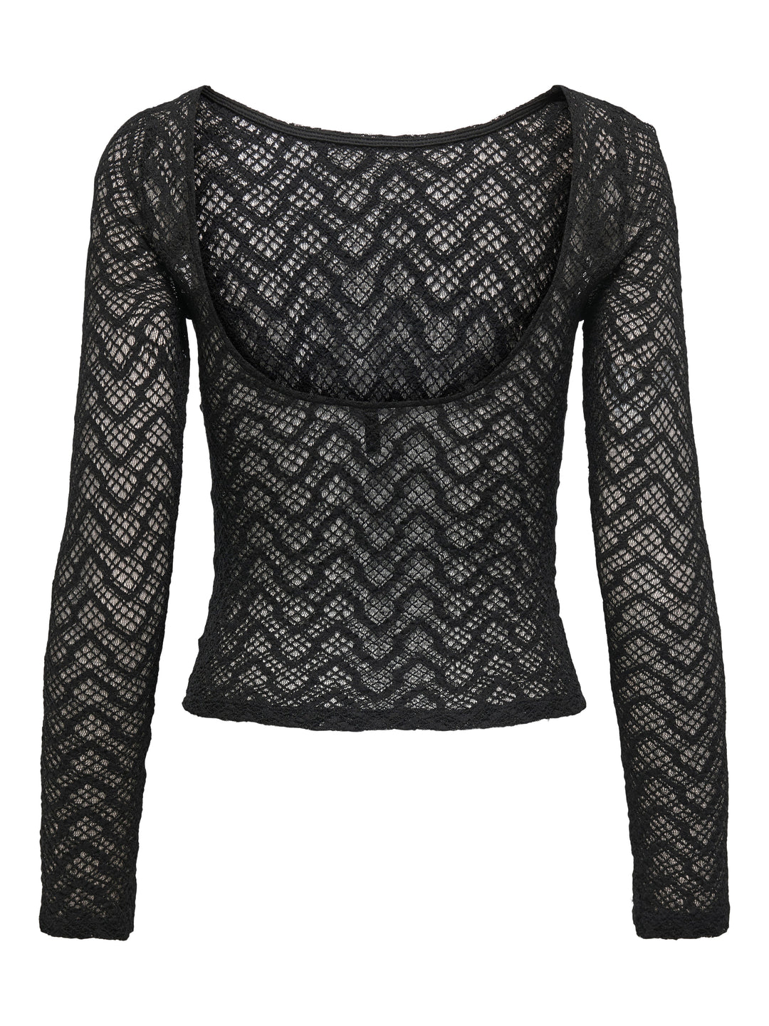 Only - Onlangila L/S Deep Back Top Box - 4877602 Black Bluser 