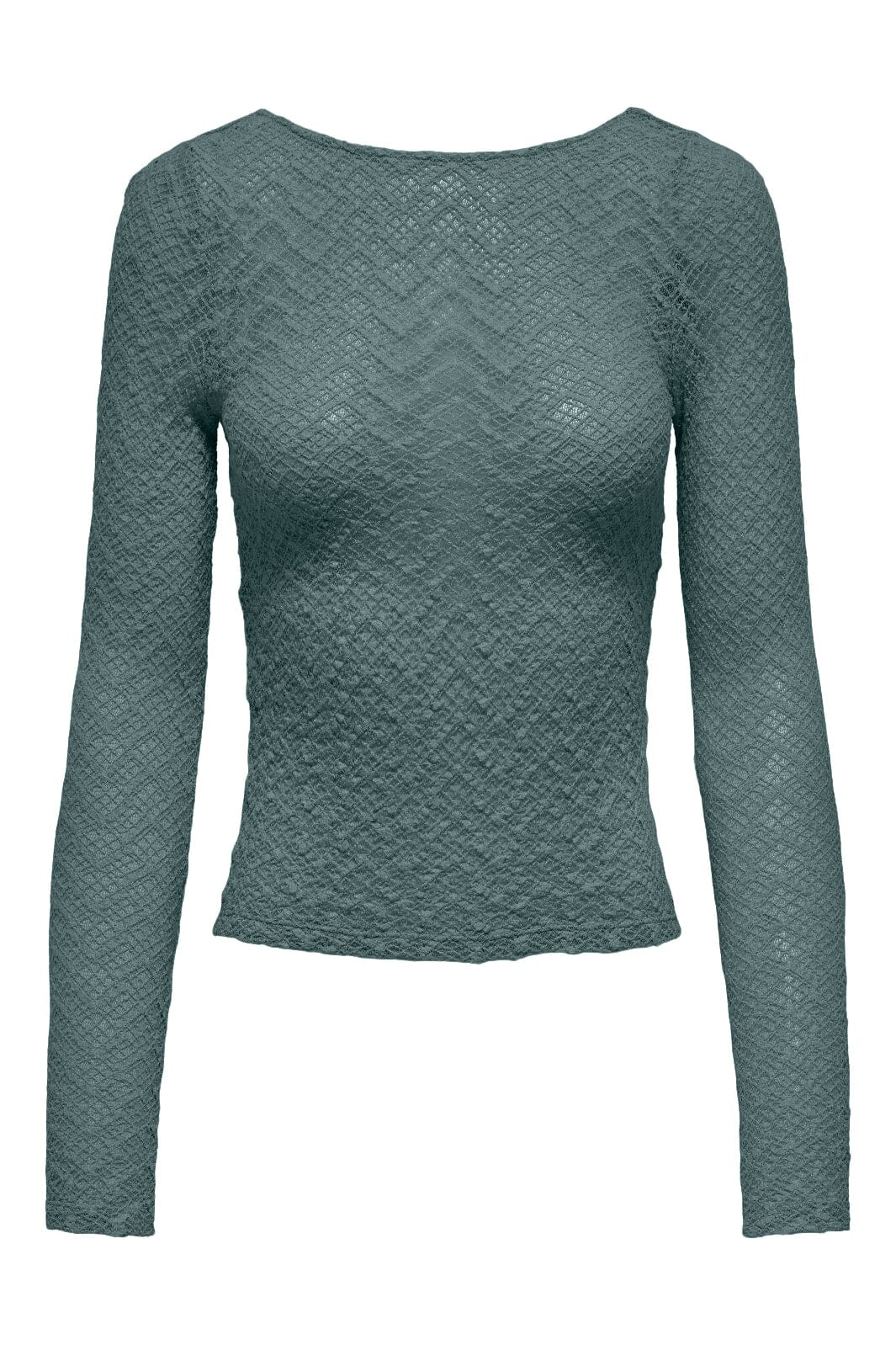 Only - Onlangila L/S Deep Back Top Box - 4928821 Balsam Green Bluser 