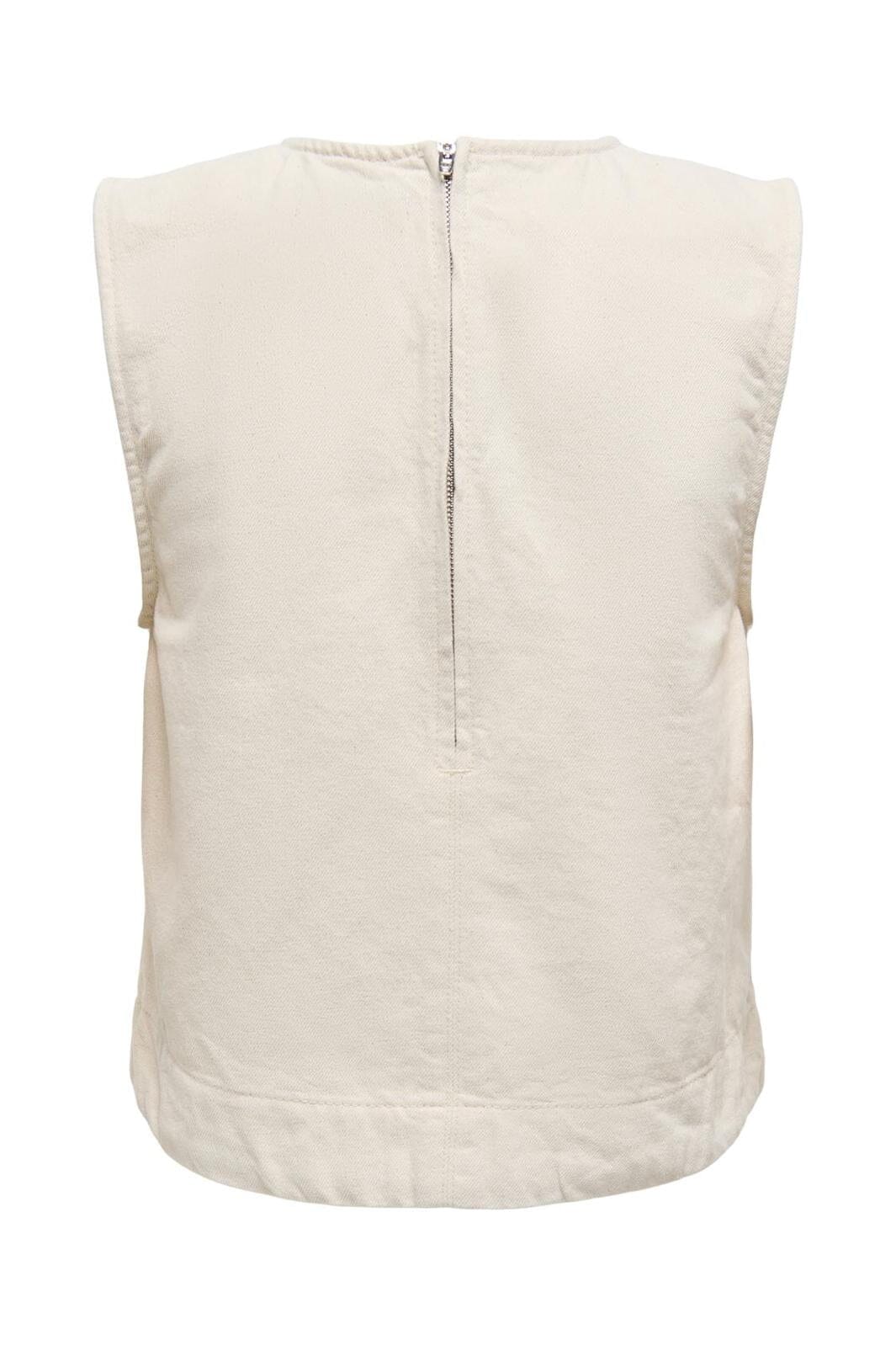 Only - Onldorsi S/L Top Sik - 4743049 Ecru