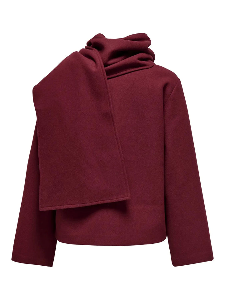 Only - Onlelba Life Scarf Jacket Cc - 4852333 Cabernet W.Rose Lining Frakker 