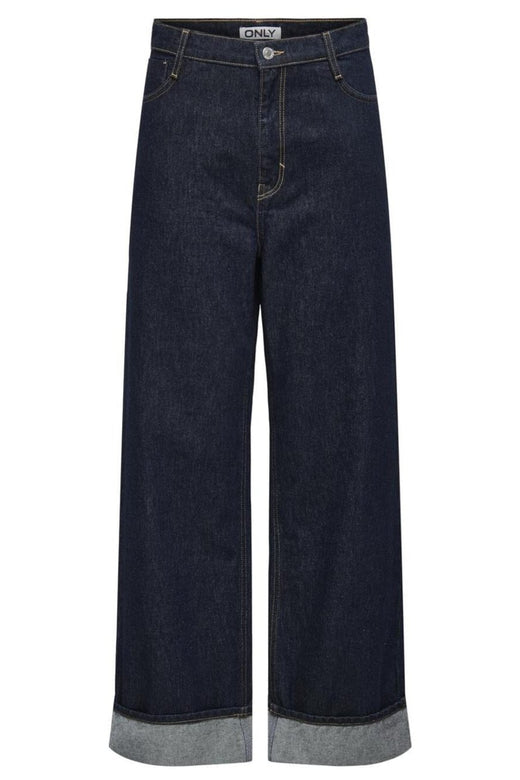 Only - Onlhope Wide Fold Up Rinse Cro - 4740254 Dark Blue Denim Rinse
