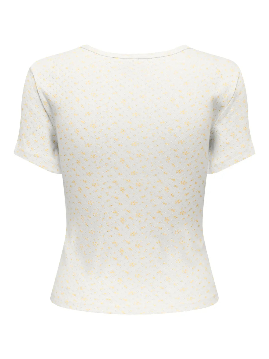 Only - Onlmadison S/S O-Neck Baby Tee - 5011786 Cloud Dancer Vivi Sunlight Toppe 