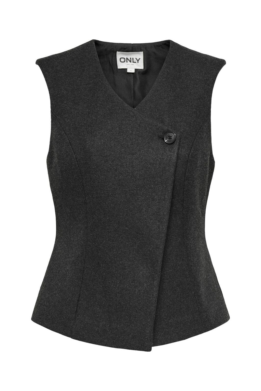 Only - Onlmaika Asym Fit Waistcoat Ox - 4929575 Dark Grey Melange