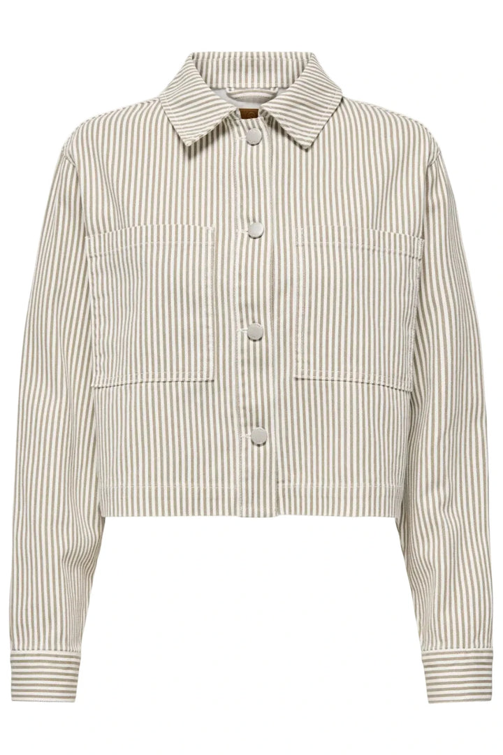 Only - Onlnaomi Stripe Jacket - 4907785 Winter Twig White Jakker 
