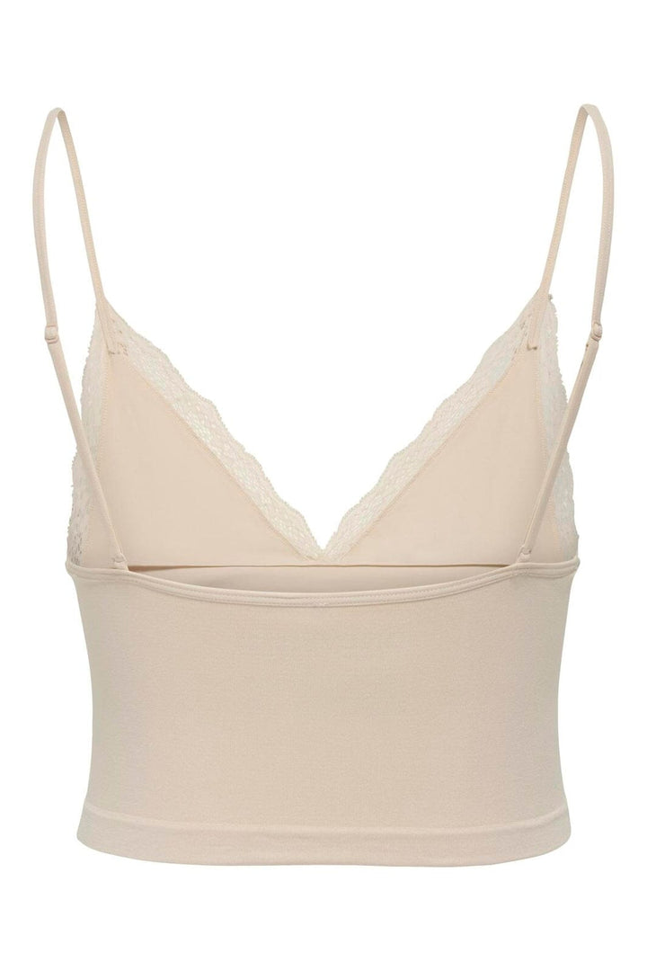 Only - Onlvicky Lace Singlet V-Neck Acc - 4816298 Peach Taffy