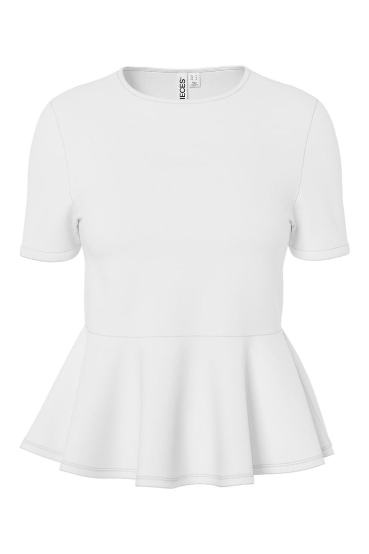 Pieces - Pcalisa Ss Peplum Top - 5019334 Bright White