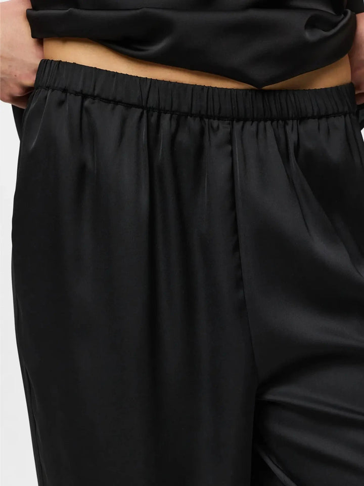 Pieces - Pcariel Wide Lace Pants Pp - 5093524 Black White Lace Bukser 