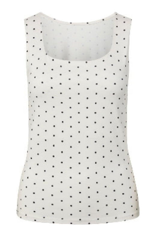 Pieces - Pcfilla Sl Reversible Tanktop Pp - 5114695 Bright White Big Black Dots Toppe 