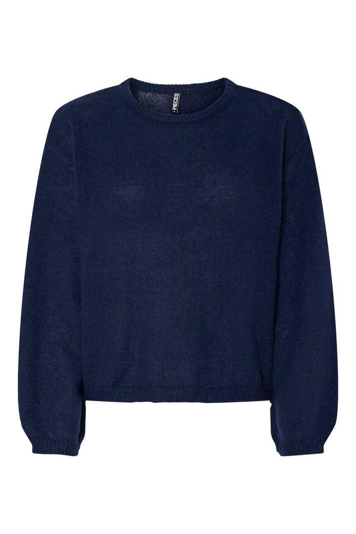 Pieces - Pcida Ls O-Neck Knit - 4805045 Maritime Blue