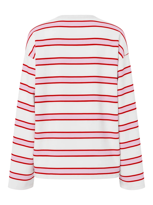 Pieces - Pcmila Ls Loose Tee - 4902153 Roseate Spoonbill Adrenaline Rush/Cloud Dancer T-shirts 