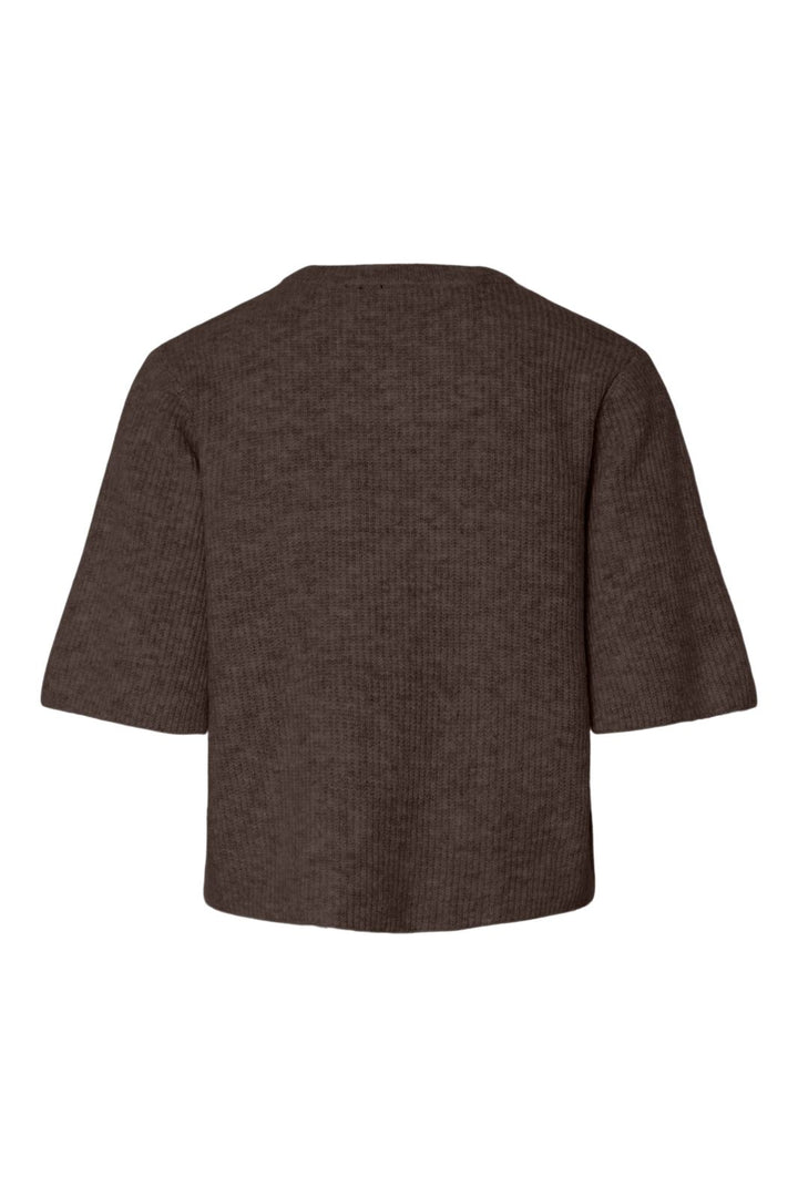 Pieces - Pcsilly Ss O-Neck Knit Cardigan - 5102738 Hot Fudge Melange