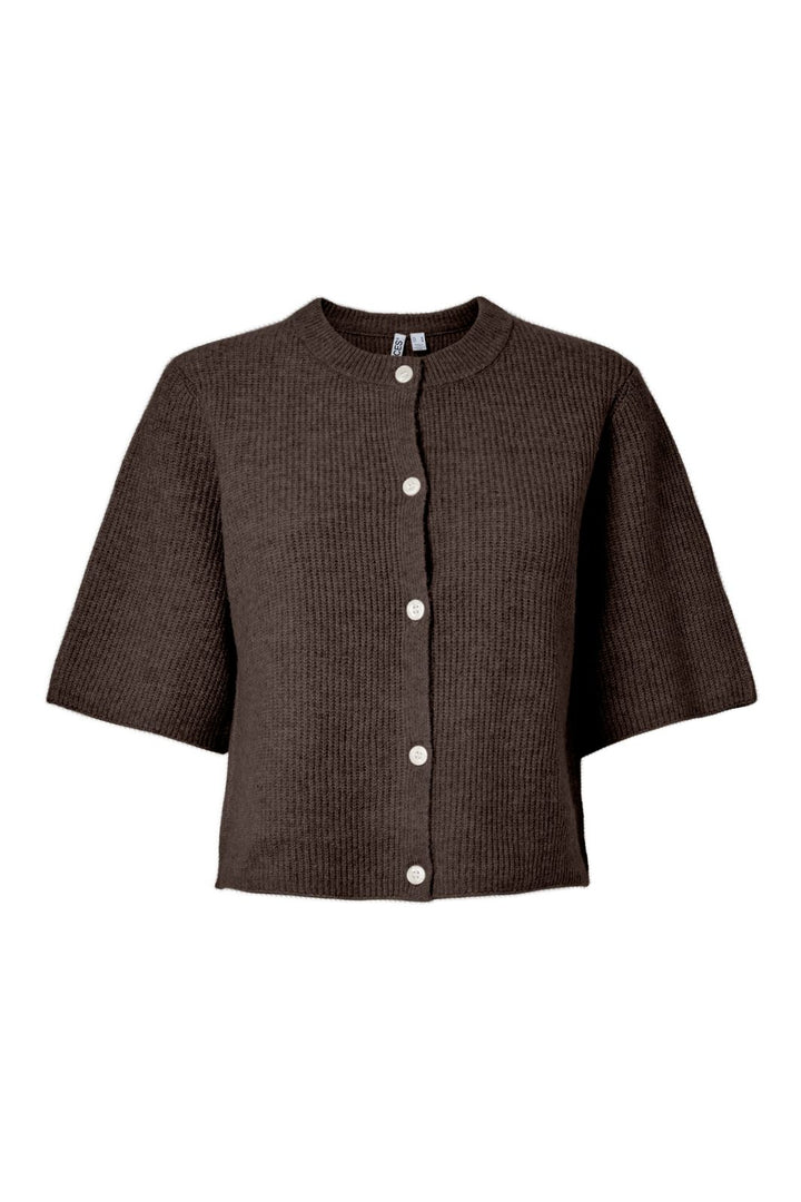 Pieces - Pcsilly Ss O-Neck Knit Cardigan - 5102738 Hot Fudge Melange