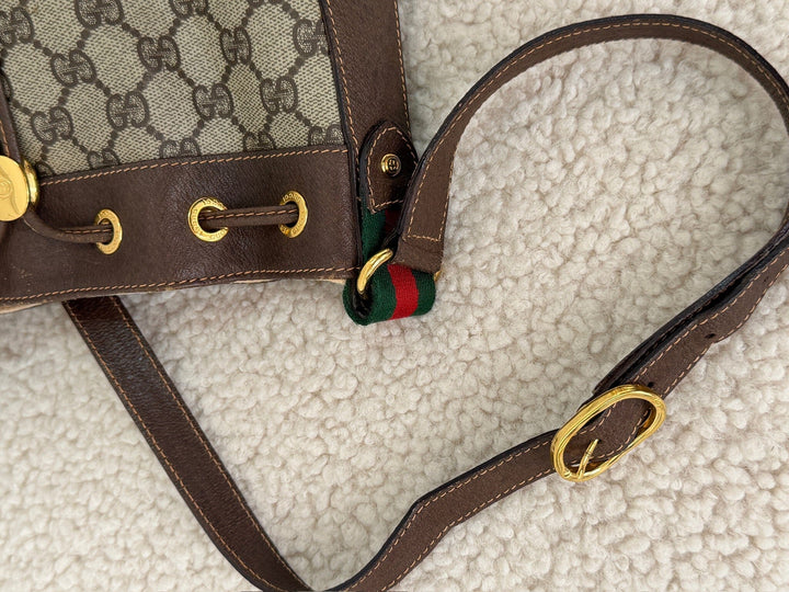 Preloved Vintageline x Molly&My - Vintage Gucci Bucket Bag – Gg Canvas & Kalveskind - Logo Tasker 