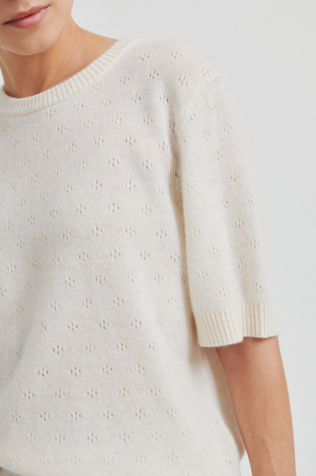 Second Female - Amala Knit SS O-Neck 60583 - 0508 Tofu 