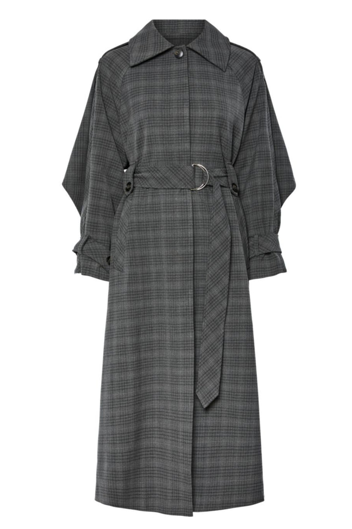 YAS - Yascicco Ls Long Coat - 4887412 Dark Grey Melange W. Black